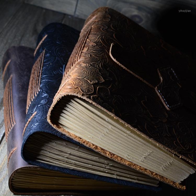 

PHANTACI Vintage Handmade Leather Diary Notebook Sketchbook Travel Journal Blank Writing Paper Note Books Gifts Stationery1