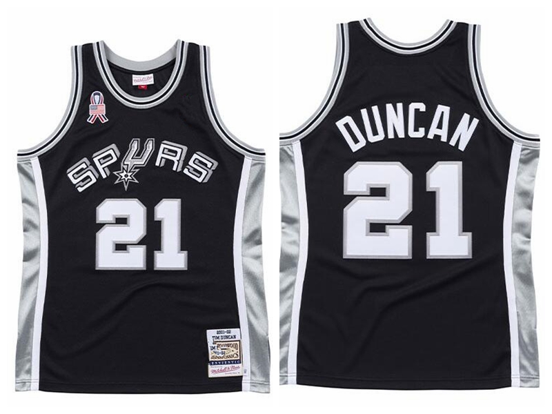 

Men San Antonio Spurs Tim Duncan 21 Mitchell & Ness 1998-1999 Authentic Jersey, Black;red