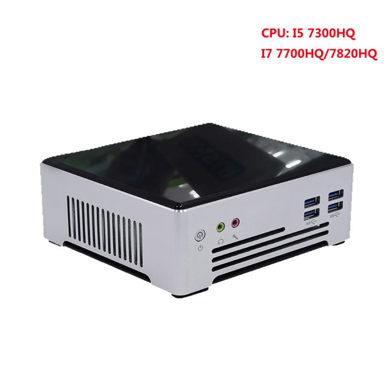 

2021 Portable Mini PC TV Box Small Desktop Office Computers Intel 7820HQ Gaming PC Windows 10 Linux RJ45 6*USB 4K Embeded