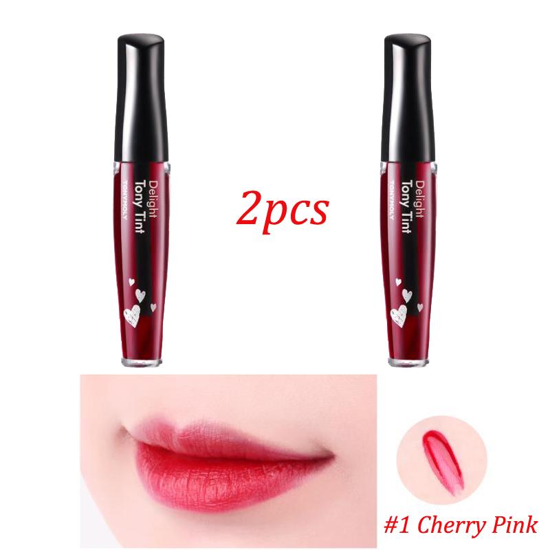 

TONYMOLY Delight Tony Tint 2pcs Hot Sales Fruit Color Lip Tint Idol Lip Long Lasting Matte Gloss Cute Korea Cosmetics, Red