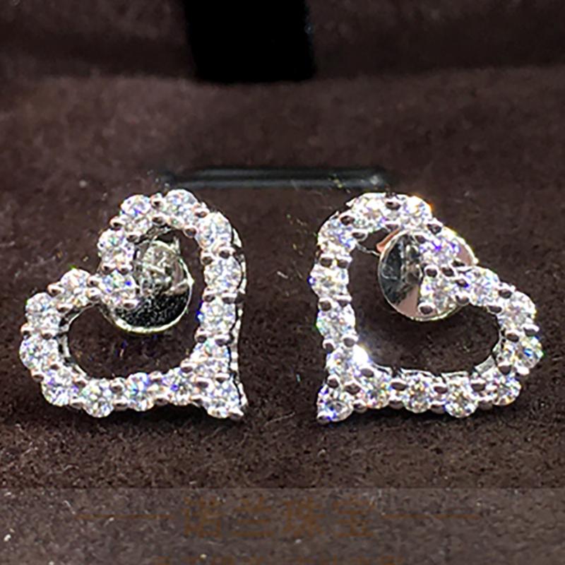 

14K Au585 White Gold Women Stud Earrings Moissanite Diamonds Heart Classic Wedding Party Engagement Anniversary Trendy Romantic