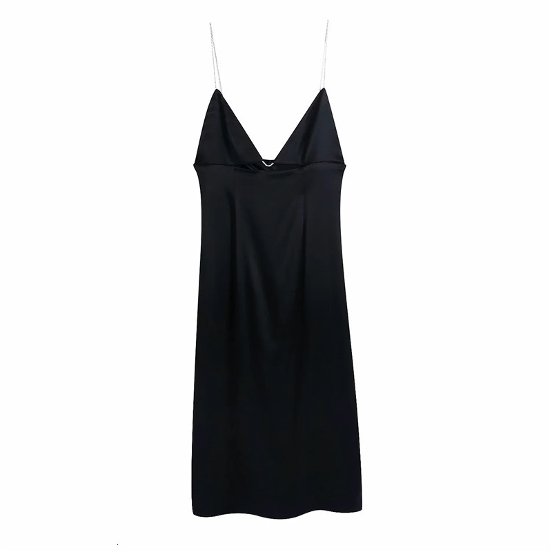 

New Black Satin Party Women 2021 Rhinestone Straps Backless Sleeveless Sexy Dresses Ladies Elegant Slip Long Dress Idn7