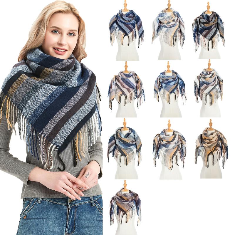 

Sjaals Voor Dames Fashion 2020 Winter Women Colorful Scarf Casual Square Tassel Scarf Shawl Echarpe Hiver Femme Szal Damski