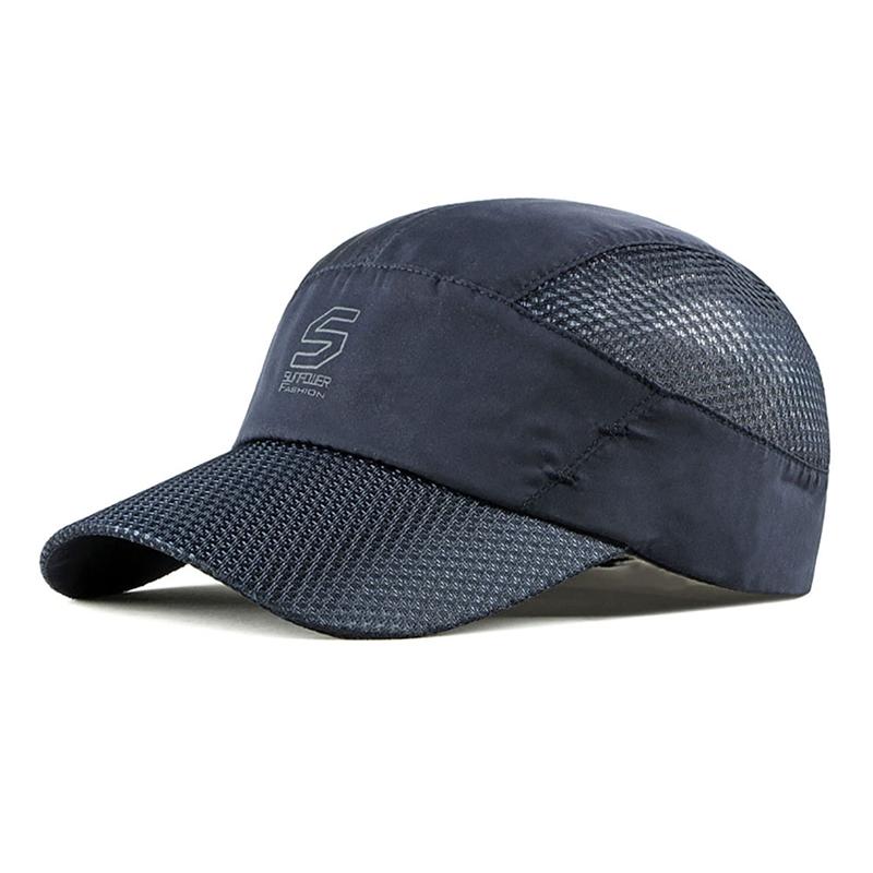 

Black Summer Polyester Breathable Baseball Cap Men Women Mesh Hat Trucker Hat Sunshade Sports Cap For Hiking Mountaineering