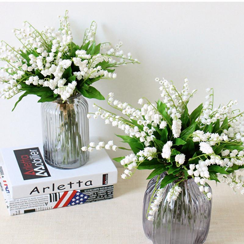 

6pcs/lot Artificial Silk Hyacinth Flowers With Leaves For Wedding Decoration Fake Flowers Hyacinth Flower Home Room Garden Decor