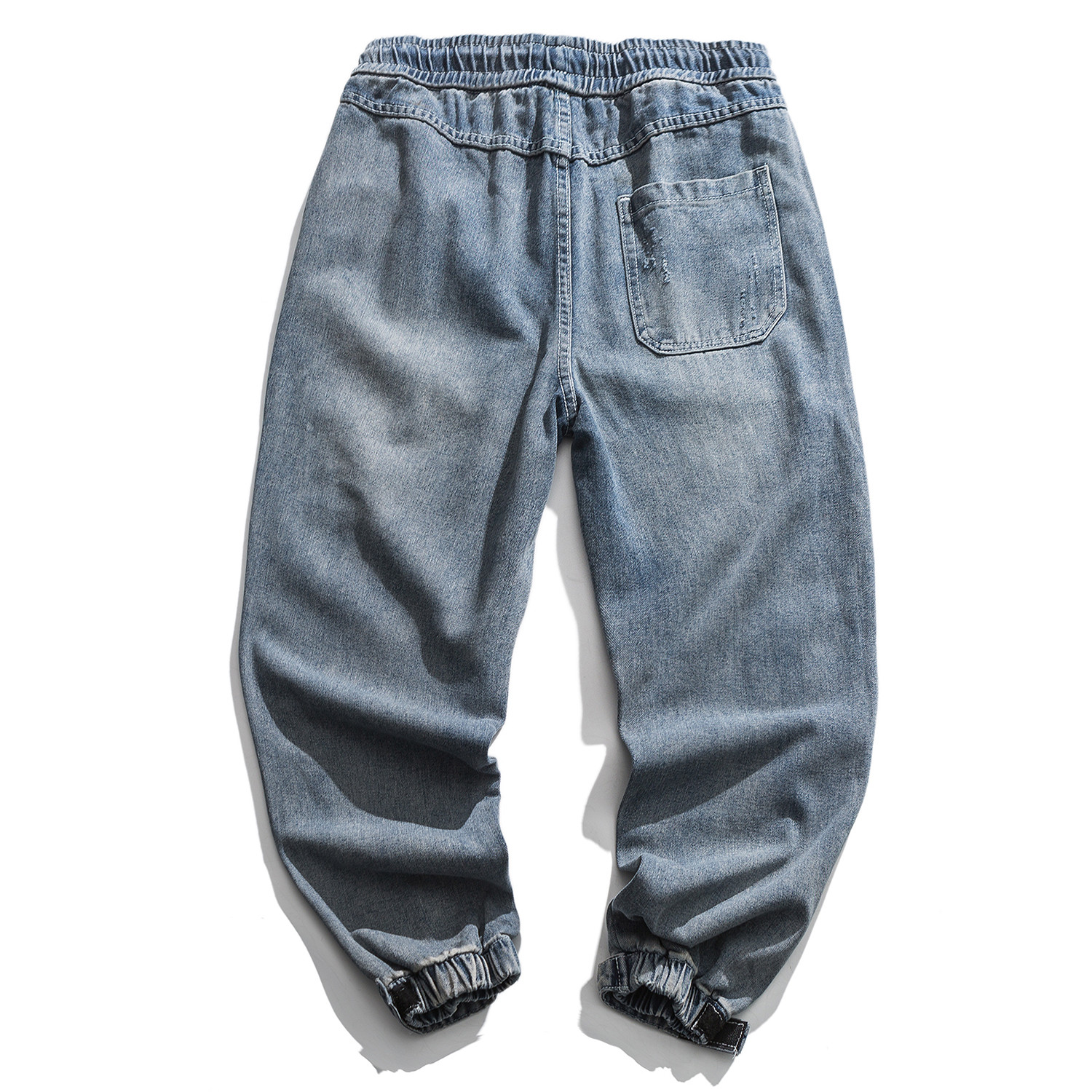 

2021 New Aelfric Eden Fashion Streetwear Letter Embroideried Jeans Casual Hole Pants Hip Hop Oversized Joggers Men Trousers Blue 7juf