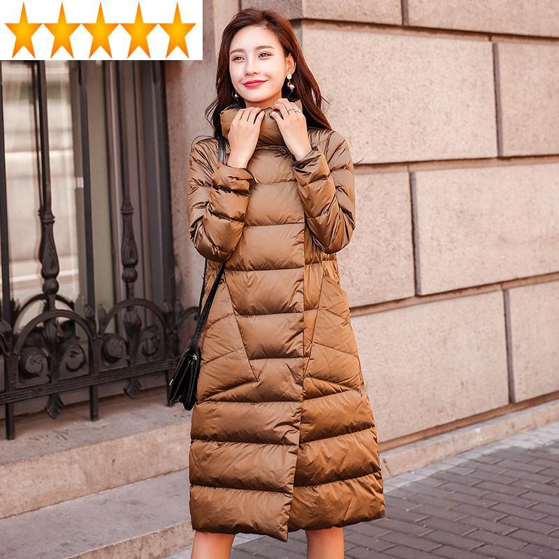 

Two White Duck Jacket Side Wear Down Winter Coat Women Warm Parka Casacos 95434 YY1220, Black