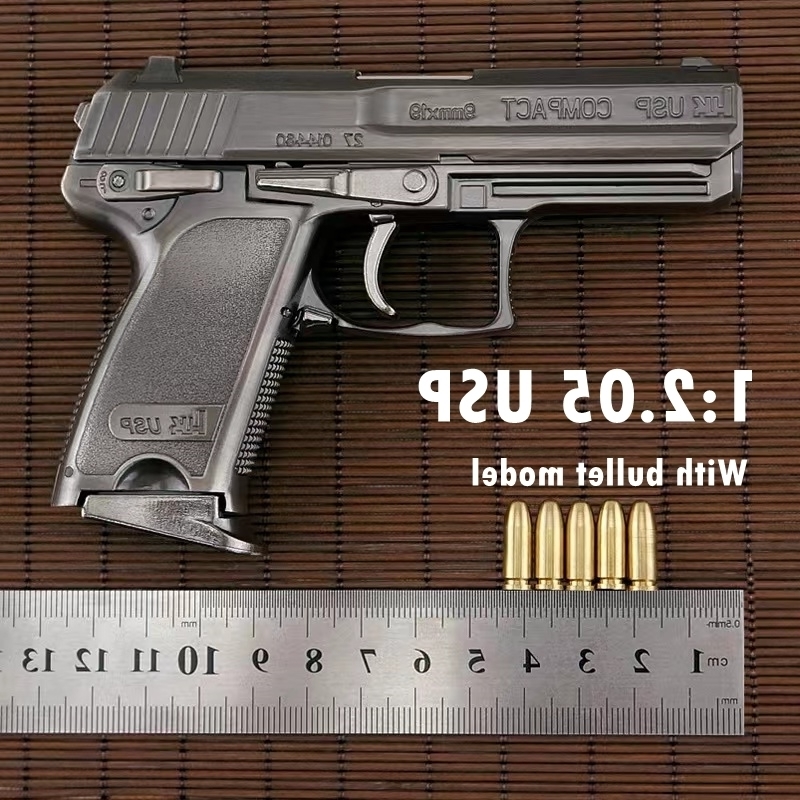 

54441:2.05 Alloy Metal USP Miniature Model Gun Pistol Toy Detachable Cartridge Case Throwing Can Not Shoot Collection Gift