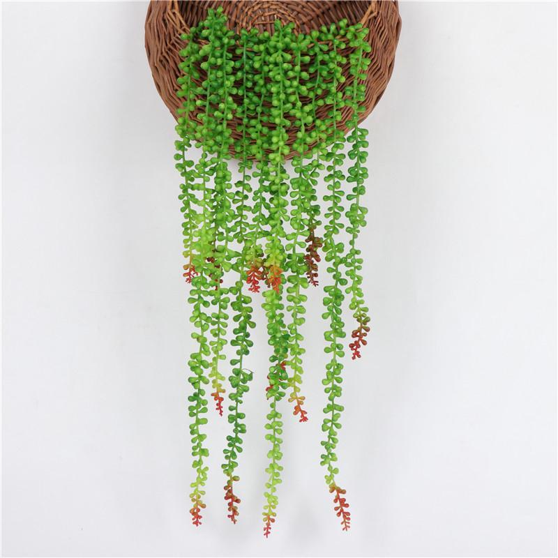 

3 Fork Artificial Flower String Plastic tear of lover Wall Hanging Plant Succulents Garden Wreath for Home Wedding Decor 75cm1, 01