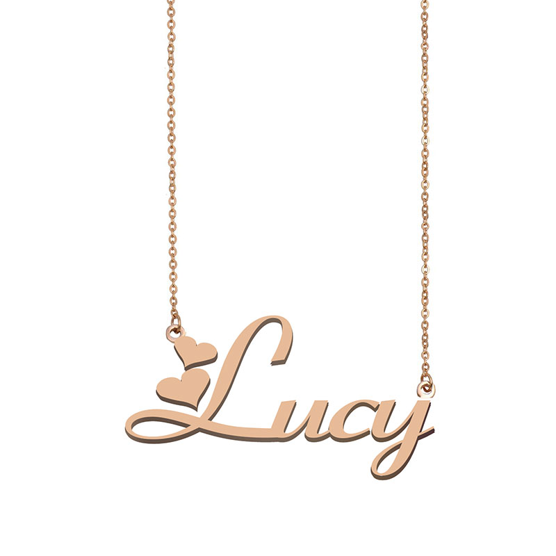

Lucy name necklaces pendant Custom Personalized for women girls children best friends Mothers Gifts 18k gold plated Stainless steel, Silver