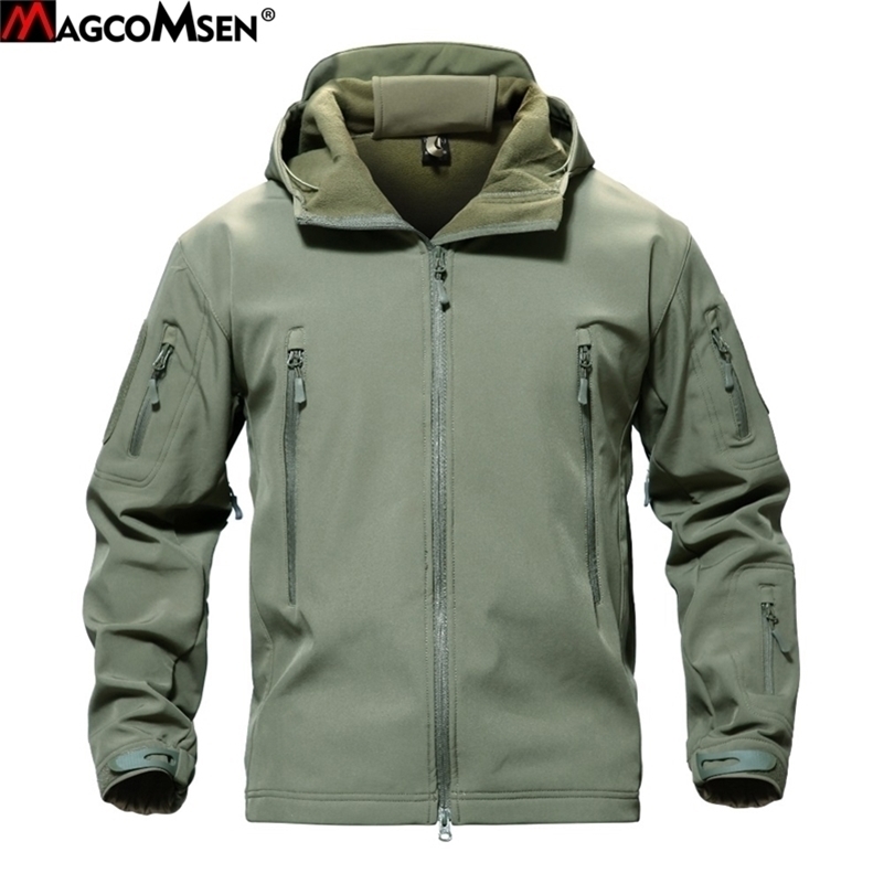

MAGCOMSEN Shark Skin Military Jacket Men Softshell Waterpoof Camo Clothes Tactical Camouflage Army Hoody Jacket Male Winter Coat 201116, Blue
