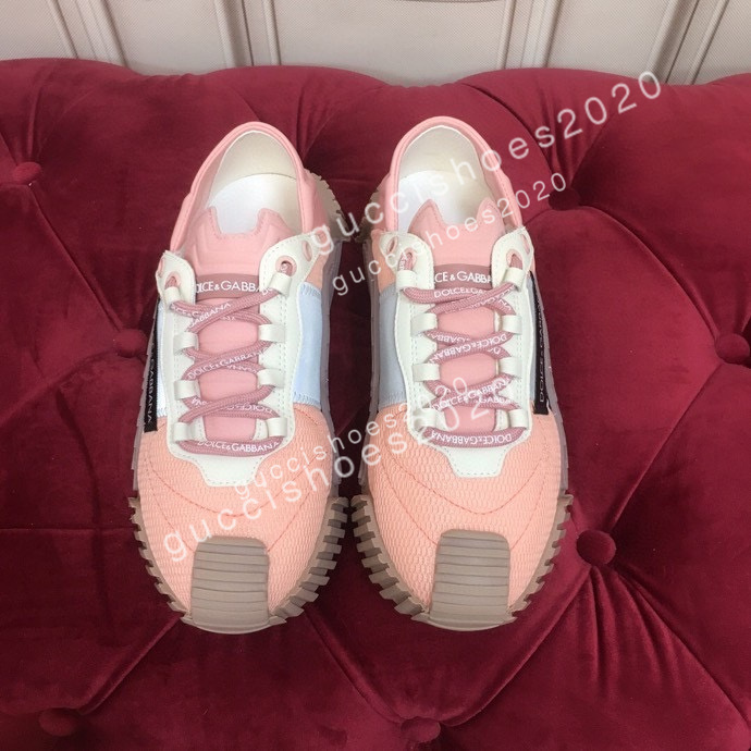 

Women Luxurys Designers Shoes Soft Pink White Calf Leather Colored Brand Logo Initials Signature Vintage Monograms Flowers Pattern Sneaker size35-41, 09