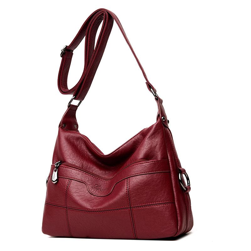 

Annmouler Fashion Women Shoulder Bag Pu Leather Crossbody Bag Quality Patchwork Messenger Brand Designer Tote Bags mochila, Black