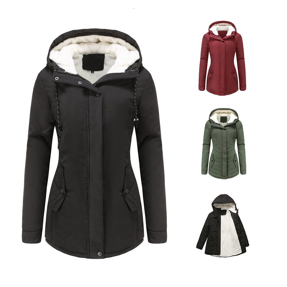 

2021 Winter New Hot Female Cotton Women's Clothing Coat W21X, Army green.