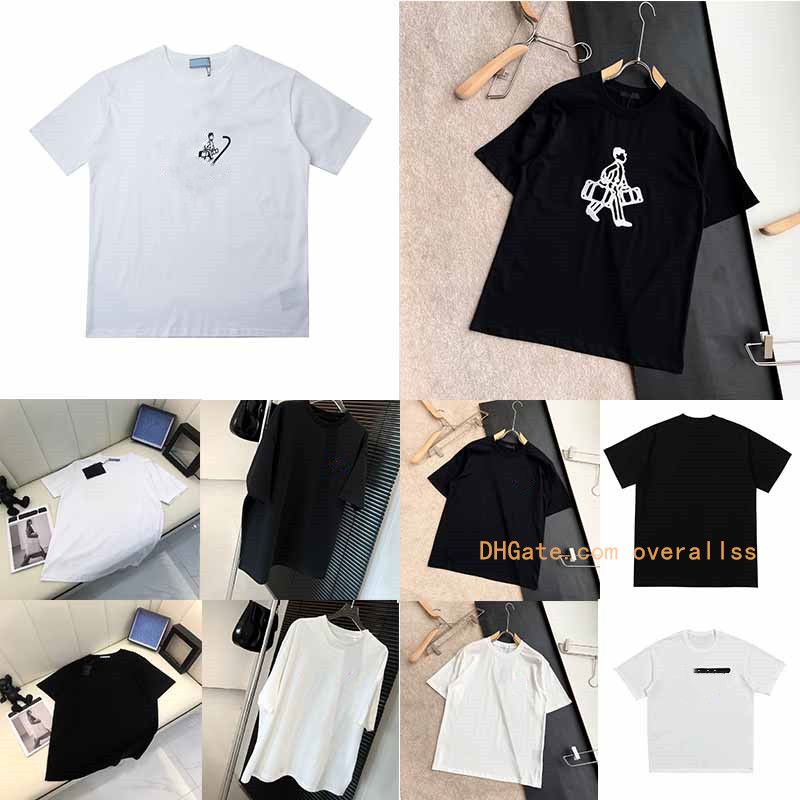 

22ss womens mens prad t shirt designer hoodies Hot Selling Inverted triangle Printed Round-neck Guard Clothes Leisure women men t shirts 03, 14