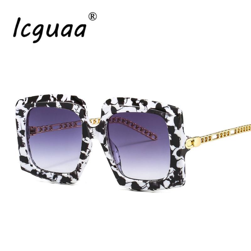 

Oversize Square Sunglasses Metal Chain Legs Men Women Fashion Shades Vintage Glasses Male Female Eyewear