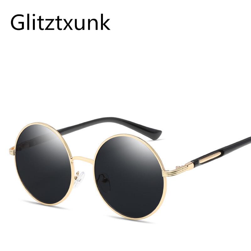 

Glitztxunk Sunglasses Women Men Brand Designer 2020 Retreo Luxury Mirror Lady Round Sun Glasses Famale UV400 gafas de sol mujer