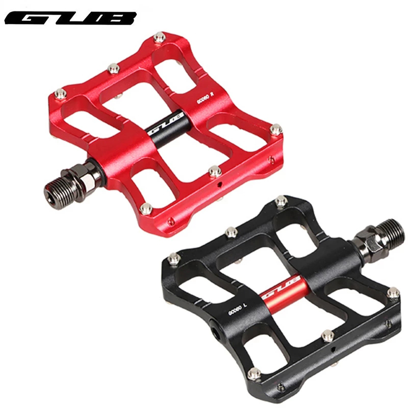 

Gub gc060 cr-mo axle ultra-light bike pedals cnc aluminum alloy mountain pedals mtb 4 bearings platform pedals black red