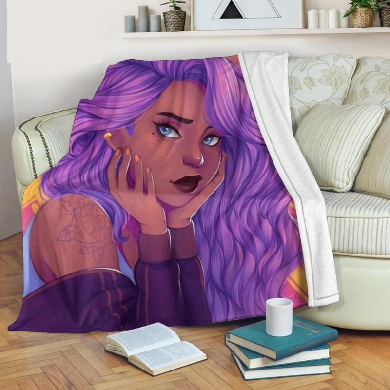 

DARMIAN Black Queen Women Art Pattern Bedding Lining Soft Blanket for Adults Kids Personlized Sofa Shawl Plush Blankets Quilt