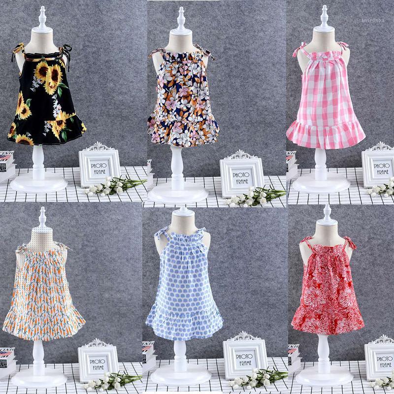 

Kids Girls Sling Dresses 2 3 4 5 Years Summer Fashion Children Clothings for Girl Toddler Cotton baby girl dress kids clothes1, Beige
