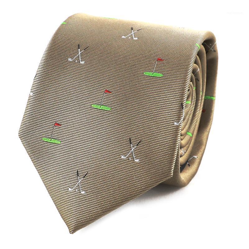 

Golf Club And Flag Pole Pattern Necktie Sports Theme Tie Father's Day Birthday Tie1