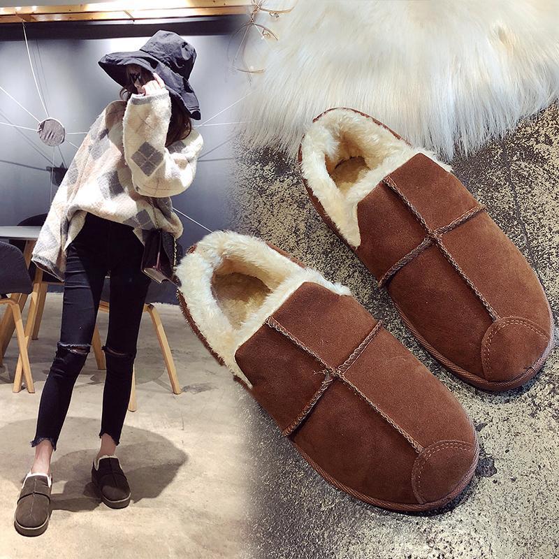 

Black Women Winter Snow Boots Suede Ankle Boots Female Warm Fur Plush Insole High Quality Botas Mujer Slip On Platform Shoes1