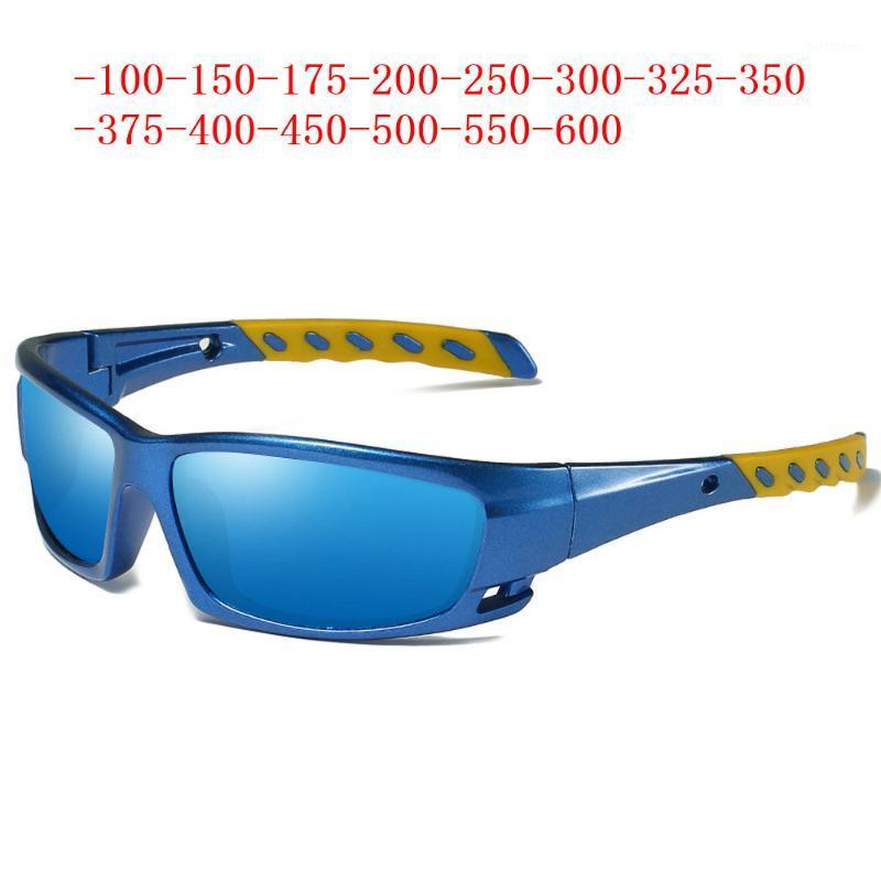 

outdoor prescription sunglasses Finished vintage blue lens square Sunglasses men polarized mirror myopia FML1