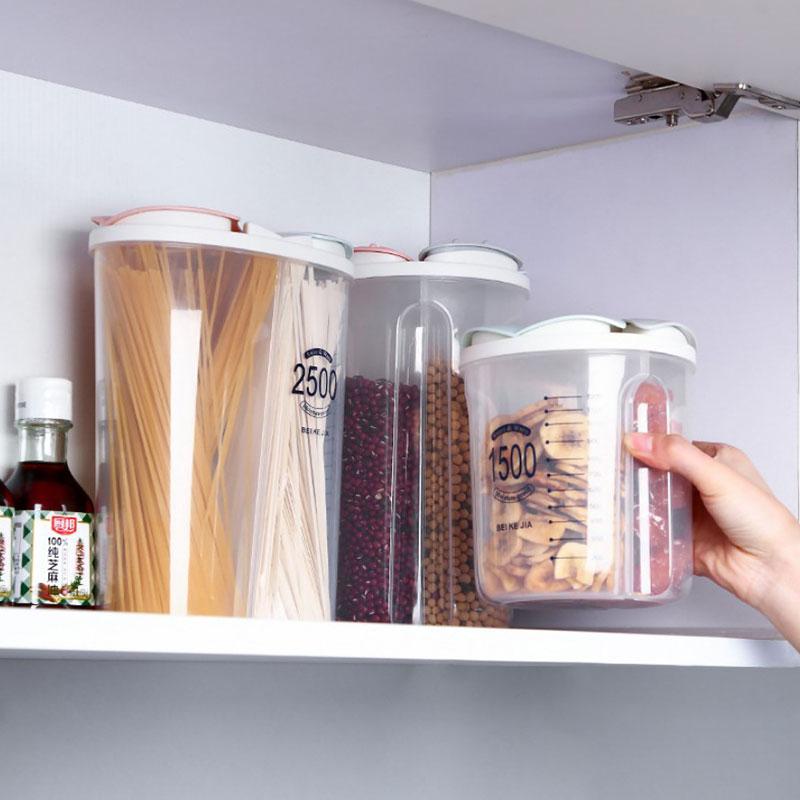 

1PC Kitchen Storage Tank Sealed Tank Storage Box Compartment Transparent Box Plastic