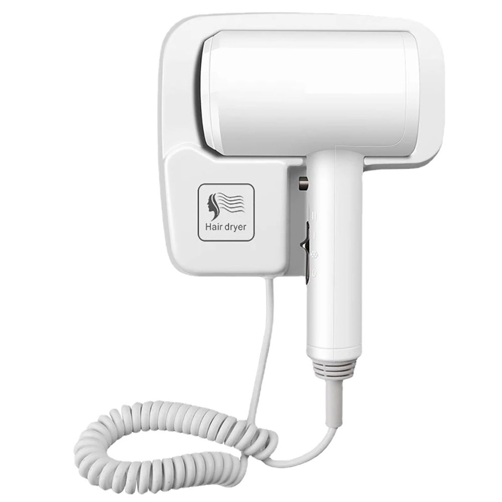 

Professional Hotel Hair Dryer Wall-mounted Strong Wind Bathroom Toilet Homestay Household Blow Free Punching with 3M Glue
