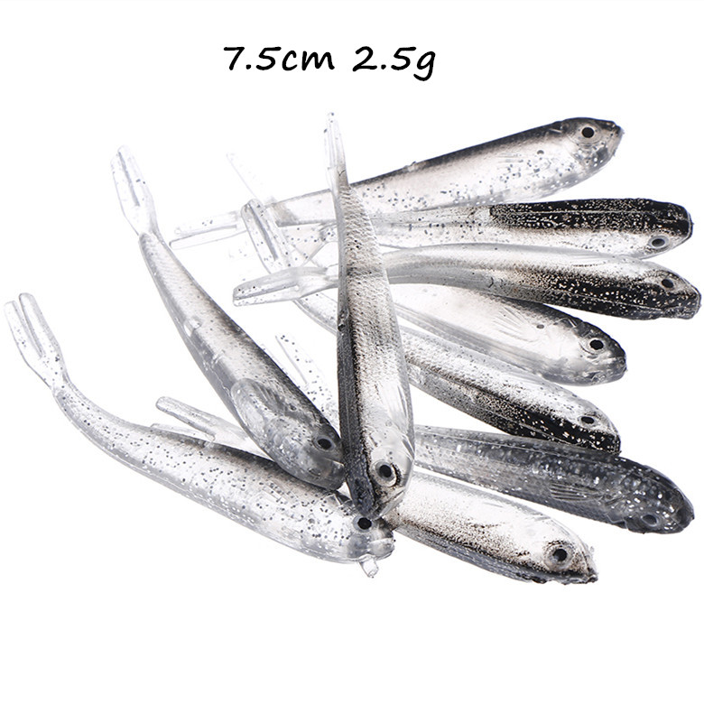 

20pcs/lot 7.5cm 2.5g Bionic Fish Silicone Fishing Lure Soft Baits & Lures Artificial Bait Pesca Fishing Tackle Accessories LL-210