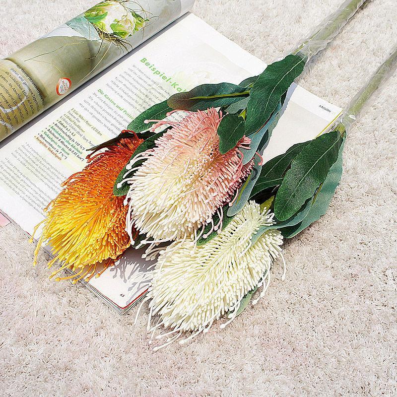 

Artificial flower plastic Leaves Branch Simulation Flowers Hotel Wedding Party Coffee House Office Decoration1, White