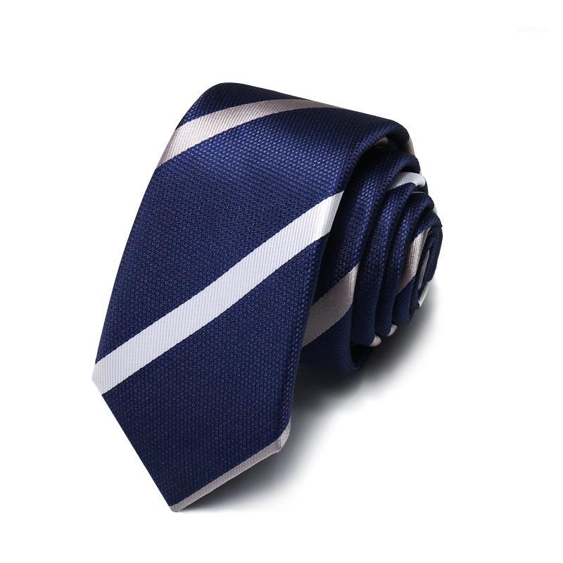

2020 Brand New Fashion High Quality Men 5CM Slim Sliver Striped Navy Blue Necktie Formal Suit Neck Tie for Men with Gift Box1