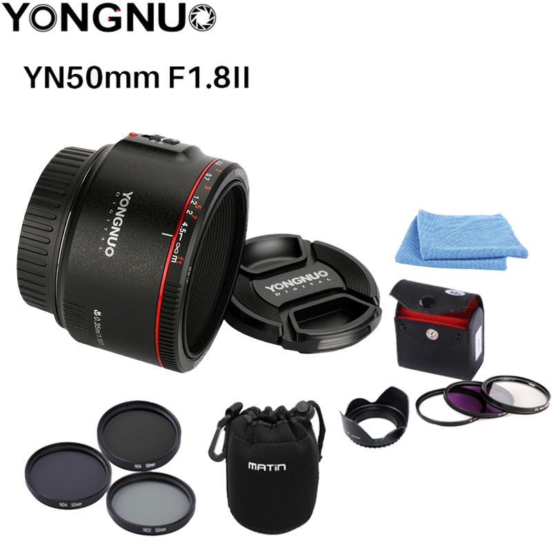 

YONGNUO YN50mm F1.8 II Large Aperture Auto Focus Lens for Cannon Bokeh Effect Camera Lens for Canon EOS 70D 5D2 5D3 600D DSLR