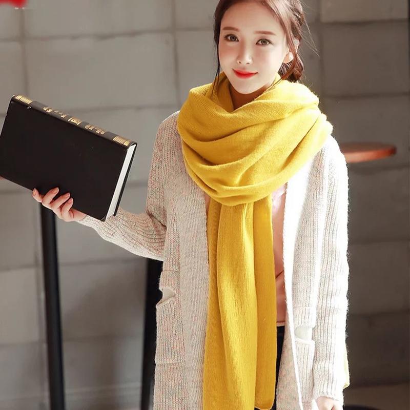 

Scarf women's autumn and winter warmth and fashion explosion models pure cashmere knitted wool scarf men women all-match