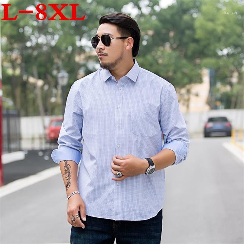

Youth plus size 8XL 7XL 6XL 5XL Men Casual Shirts loog Sleeve Men's Shirt Plaid Male Clothing Leisure Fashion Mens Shirts1
