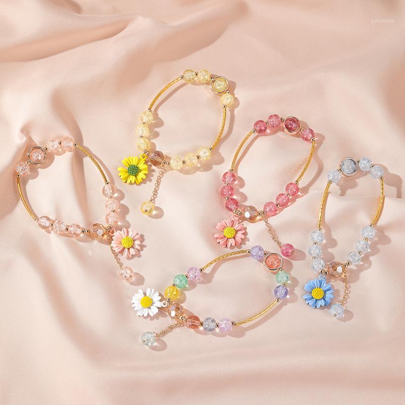 

Internet celebrity explosion bead bracelet ins style small fresh daisy bracelet Sen-line girlfriend good luck bead1