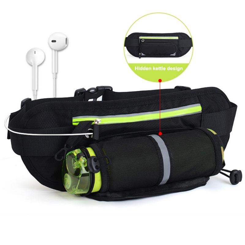 

Running Waist Belt Bag Marathon with Water Bottle For 4.8-6.6 Inch Phone Sports Trail Outdoor Running Bag Men Women Fanny Pack, Green