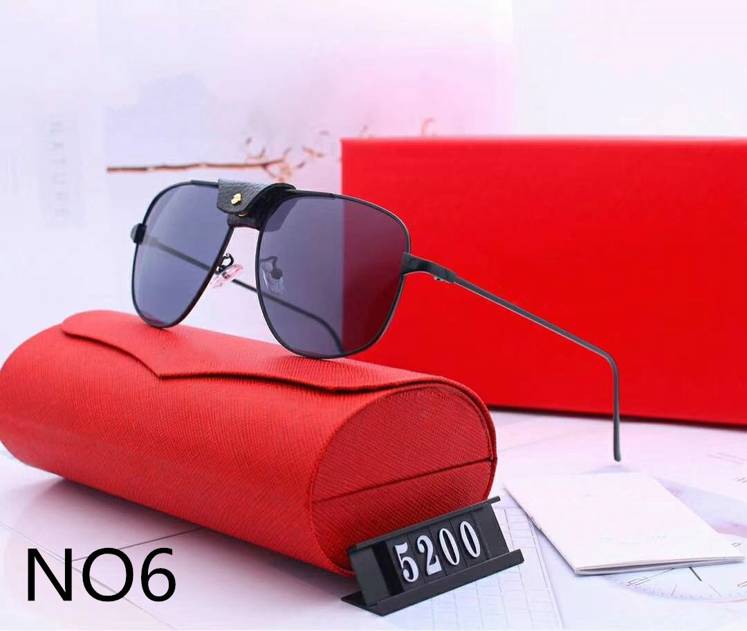 

Mens Woman Designer Sunglasses Luxury Sunglasses Designer Glass Adumbral Glasses UV400 Model 5200 6 Colors Optional High Quality with Box
