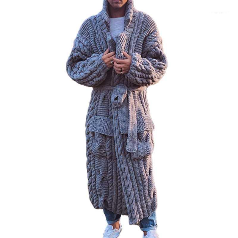 

Cool Man Winter Jacket Men Sweater Cardigan Plus Size Male Brand Knitted Autumn Warm Twisted Jumpers Long Cardigan Coats Casual1, Gray