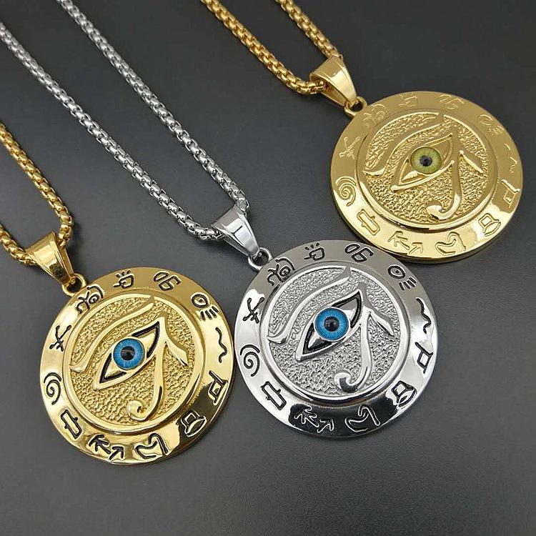 

Stainless Steel Jewelry hip hop The Eye of Horus Pendant Necklace SN117
