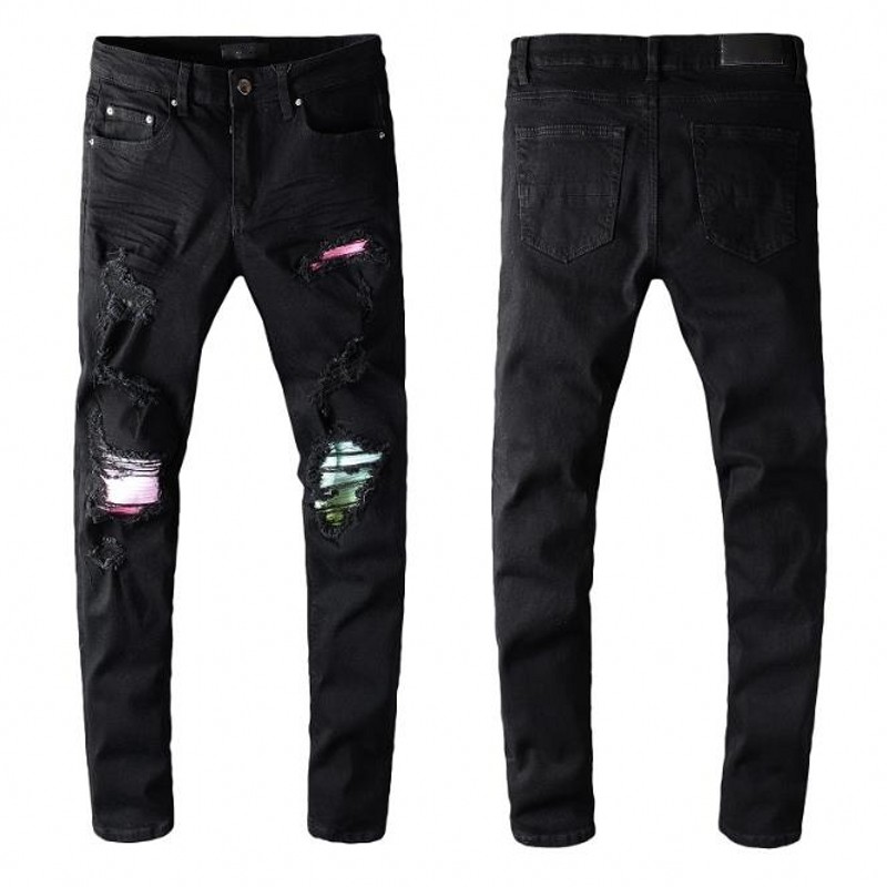 

hot sale New Mens Distressed Ripped Biker Jeans Slim Fit Motorcycle Biker Denim For Men Fashion Hip Hop Mens Jeans Good Quality, 647
