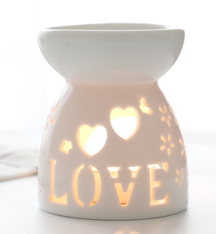 

Incense Burner Delicate Ceramic Fragrance Lamp Fashion Hollowed Out Aroma Stove Candle Oil Furnace Home Decor Wholesale