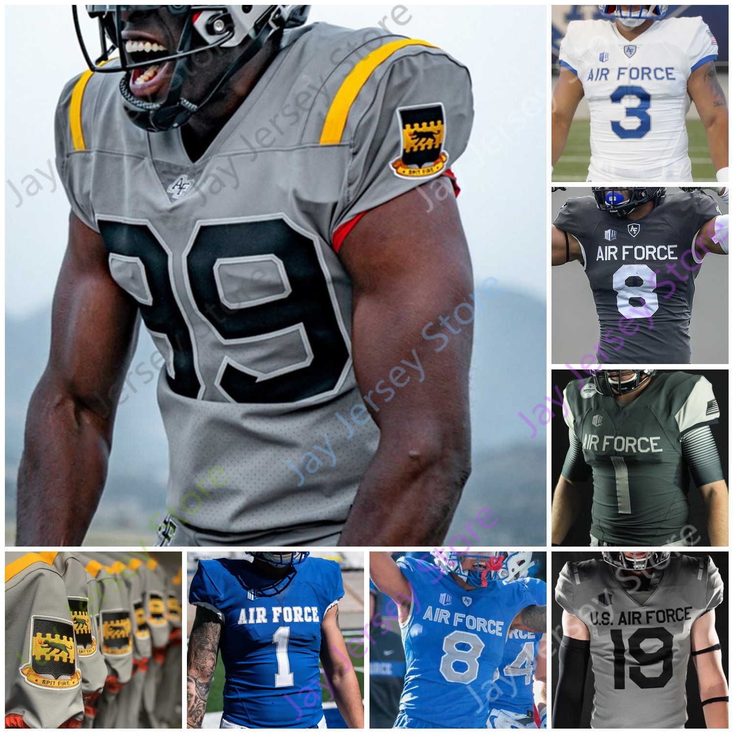 

2020 Custom Austin Cutting Football Jersey NCAA College Donald Hammond III Kadin Remsberg Birdow Timothy Jackson Sanders Waters Fifita Meeks, Grey iii