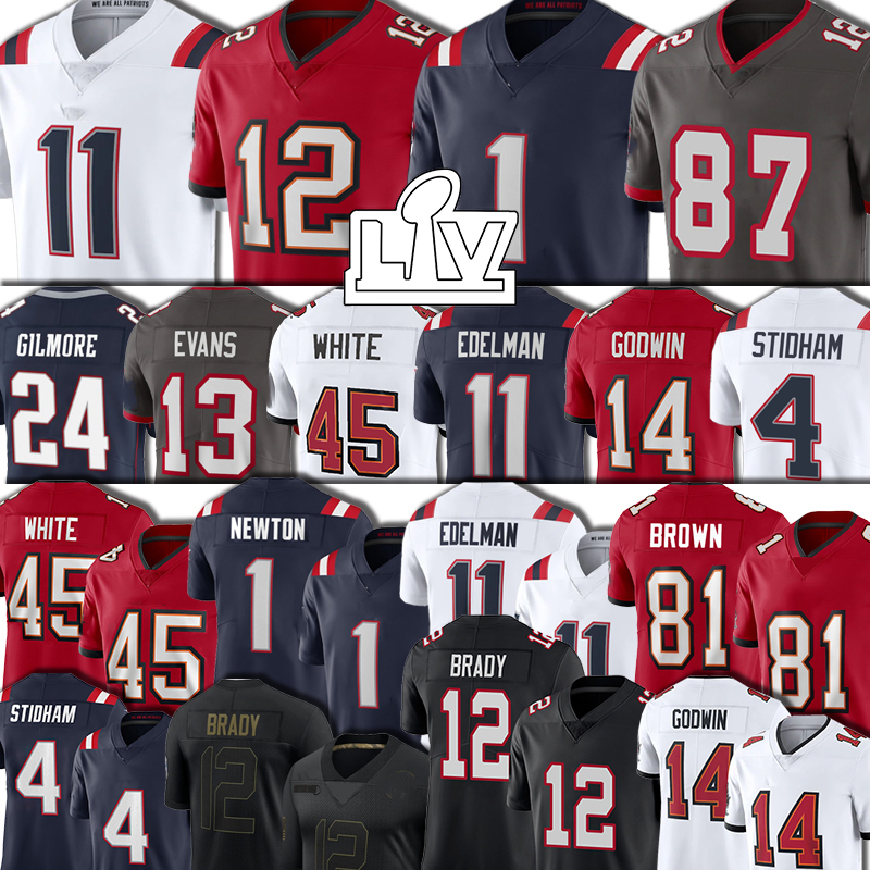 

12 Tom Brady Jersey 13 Mike Evans 11 Julian Edelman 14 Chris Godwin 87 Rob Gronkowski 45 Devin White 1 Cam Newton Foobtall 4 Jarrett Stidham, Women jersey(haid)