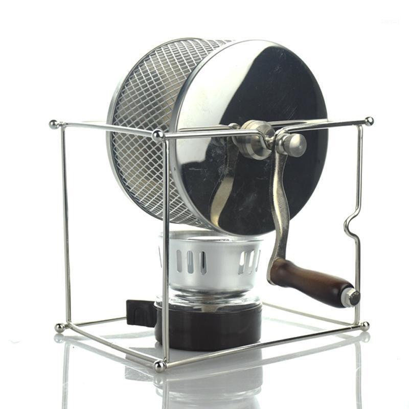 

Hand Crank Alcohol Heating Coffee Bean Roster Espresso Coffee Roaster Machine Straight Fire Baking Bean Roasting Machine1