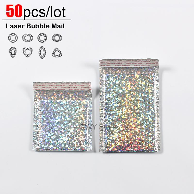 

50pcs/lot Laser Bubble Mailer Poly Mailing Bags Shipping Envelopes with Bubble Shipping Packaging Envelope Mailers Padded bag1