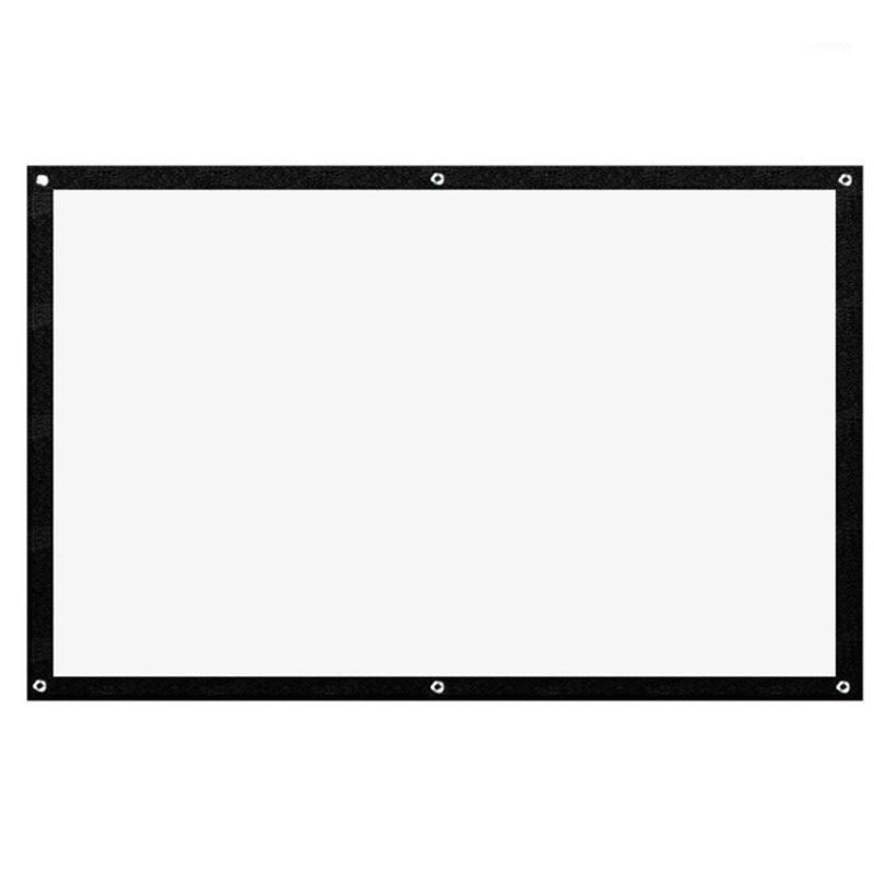 

100 inch HD Foldable Projector Screen Video Movie 4: 3/ 16: 9 Canvas Soft Curtain for Indoor Outdoor Home Theater proyector1