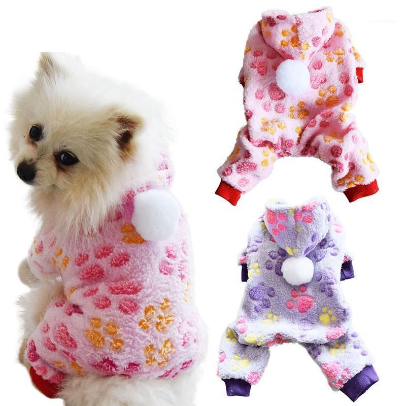 

Cute Dog Clothes Jumpsuit Puppy Cat Warm Coat Costume Pet Clothing Printed Coral Fleece Jacket For Dogs Chihuahua Yorkshire1