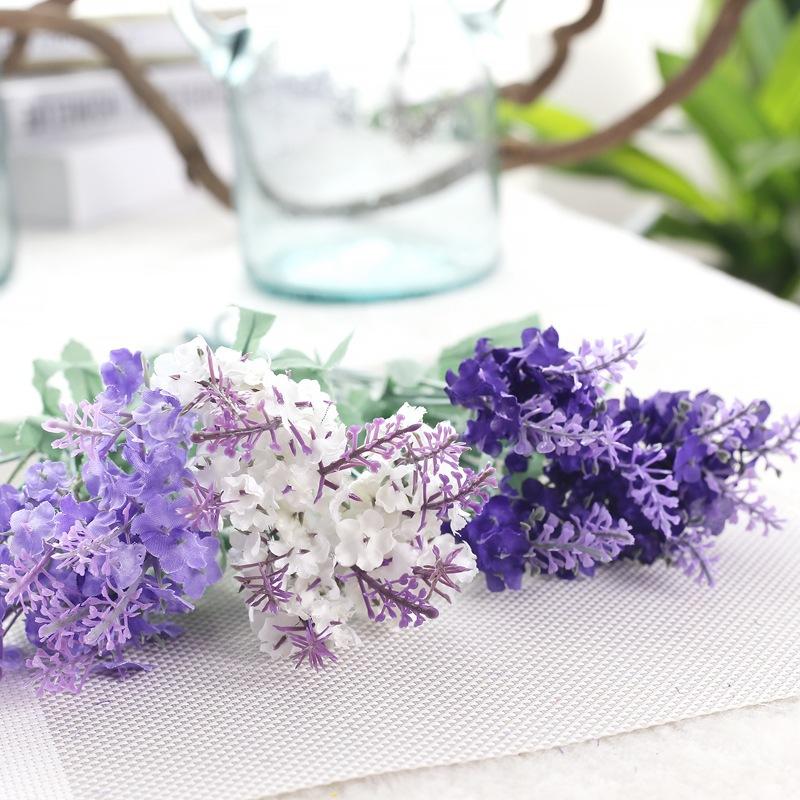 

Simulation flower of single branch Lavender home decor wedding bouquet boho decoration home decor artifical flowers, White
