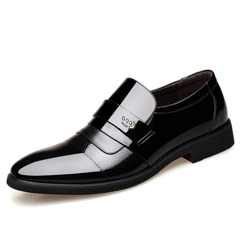 

Classic Men Formal Shoes Men Dress Leather Shoes Patent Oxford Shoe, Black